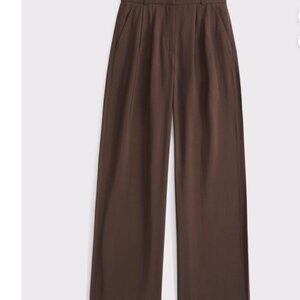 6L Curve Love Abercrombie & Fitch Sloan High Waisted Trouser - Dark Brown